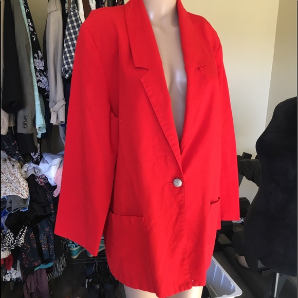 Sag Harbor Jackets & Blazers - Sag Harbor Red Blazer w shoulder pads